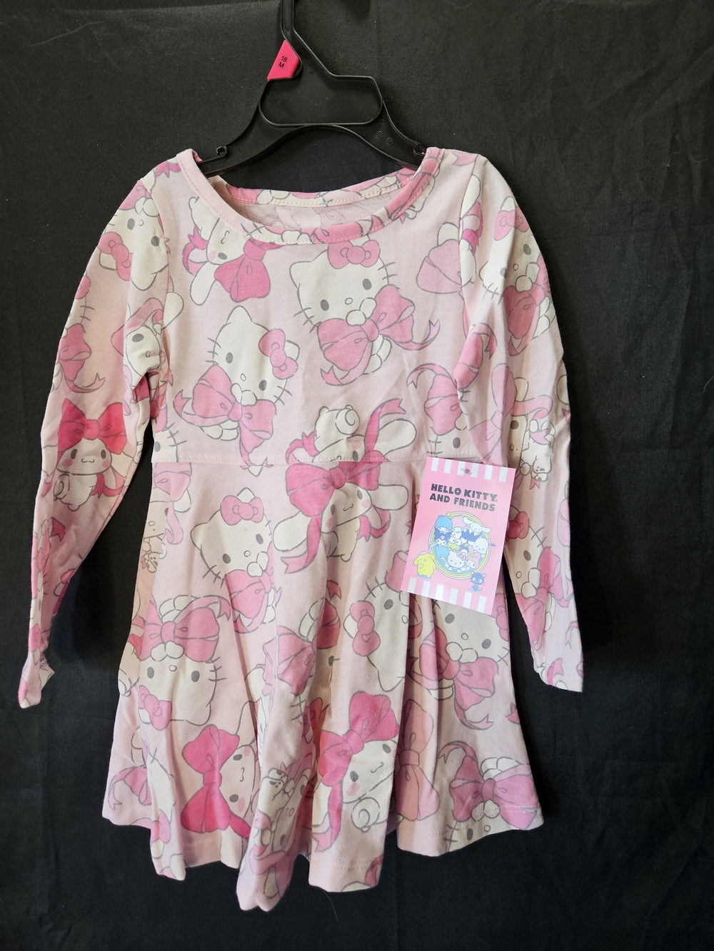 Hello Kitty Light Pink and Dark Pink Bow Print Dress